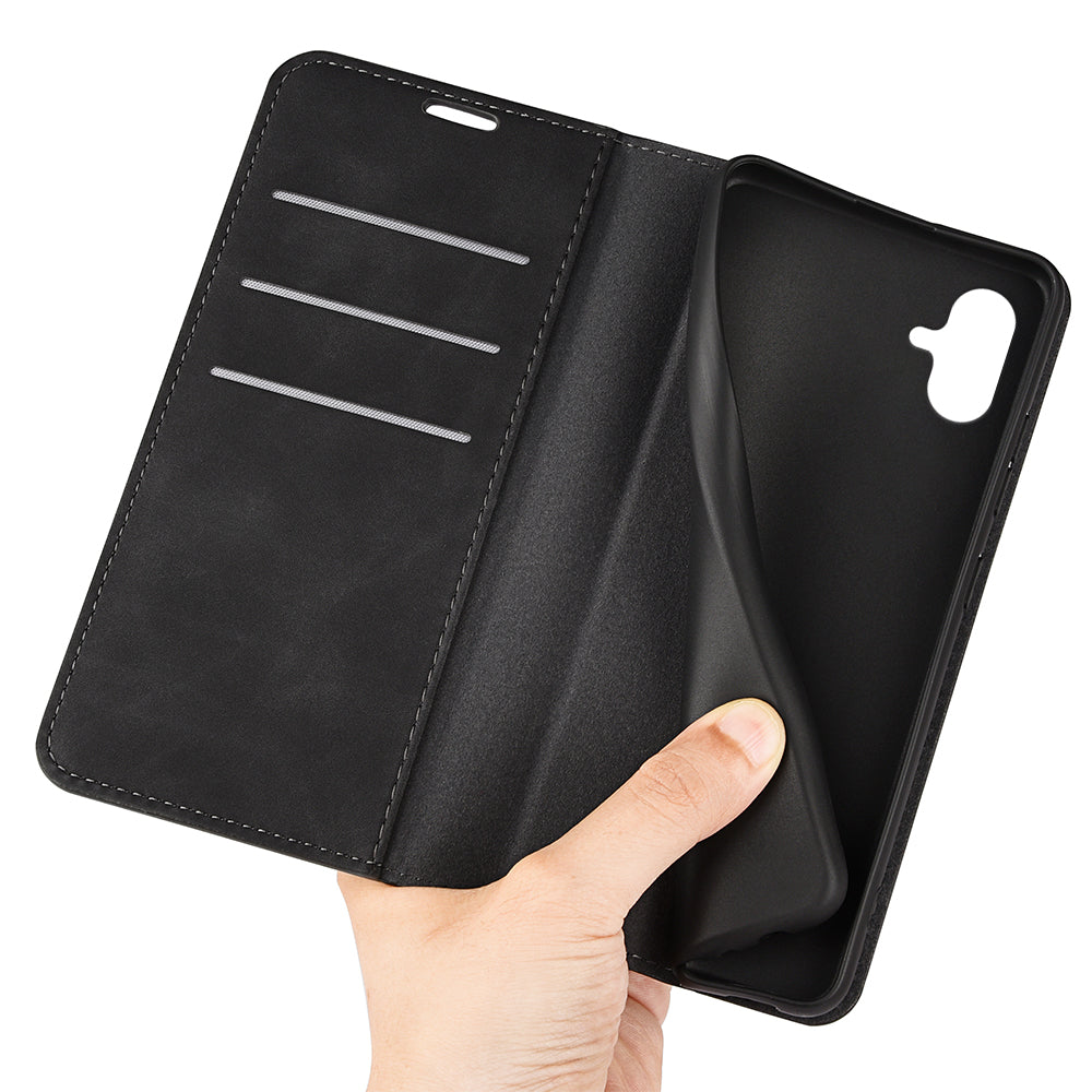 For Samsung Galaxy A04e 4G / F04 4G / M04 4G Skin-touch Feeling PU Leather Wallet Case Stand Magnetic Absorption Flip Protective Phone Cover For Samsung Galaxy A04e 4G / F04 4G / M04 4G Skin-touch Feeling PU Leather Wallet Case Stand Magnetic Absorption Flip Protective Phone Cover